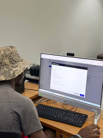 Immanuel with his first Drupal Installation