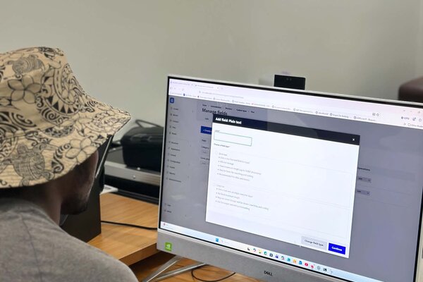 Immanuel with his first drupal set up